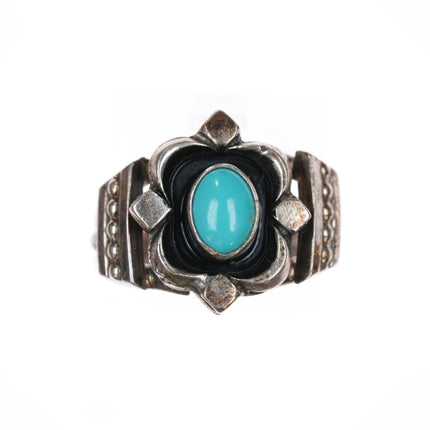 sz8.5 Running Bear Shop sterling ring with Sleeping Beauty turquoise - Estate Fresh Austin