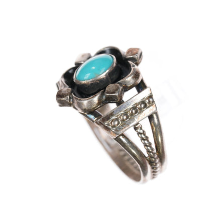 sz8.5 Running Bear Shop sterling ring with Sleeping Beauty turquoise - Estate Fresh Austin