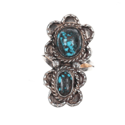 sz8.5 Vintage Native American silver high grade turquoise ring - Estate Fresh Austin