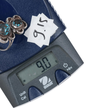 sz8.5 Vintage Native American silver high grade turquoise ring - Estate Fresh Austin