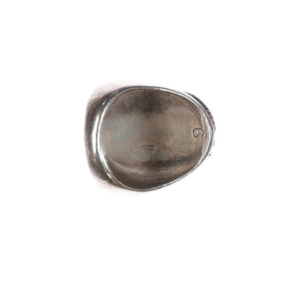 sz8.5 Vintage Native American sterling green turquoise ring - Estate Fresh Austin