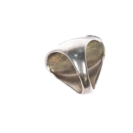 sz8.5 Vintage Native American sterling green turquoise ring - Estate Fresh Austin