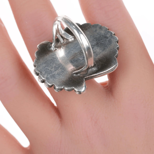 sz8.5 Vintage Navajo silver and turquoise ring - Estate Fresh Austin