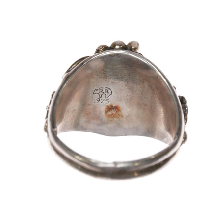 sz8.75 Running Bear Shop sterling ring with sleeping beauty turquoise - Estate Fresh Austin