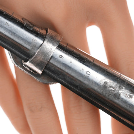 sz8.75 Vintage Native American silver freeform ring with turquoise - Estate Fresh Austin