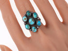 sz8.75 Vintage Native American turquoise cluster ring - Estate Fresh Austin
