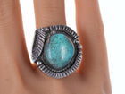 sz8.75 Vintage Navajo Silver and turquoise ring u - Estate Fresh Austin