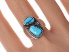 sz8.75 Vintage Navajo Silver and turquoise ring - Estate Fresh Austin