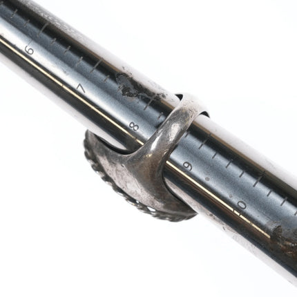 sz8.75 Vintage Navajo silver Carved horse head turquoise ring - Estate Fresh Austin