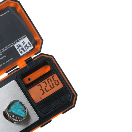 sz8.75 Vintage Navajo silver Carved horse head turquoise ring - Estate Fresh Austin