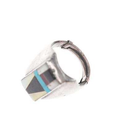 sz9-10 Vintage Zuni silver inlaid ring - Estate Fresh Austin