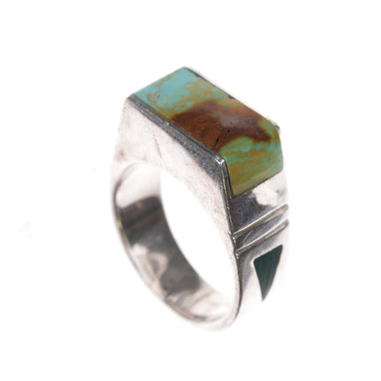 sz9 BP Native American sterling multi - stone inlay ring - Estate Fresh Austin