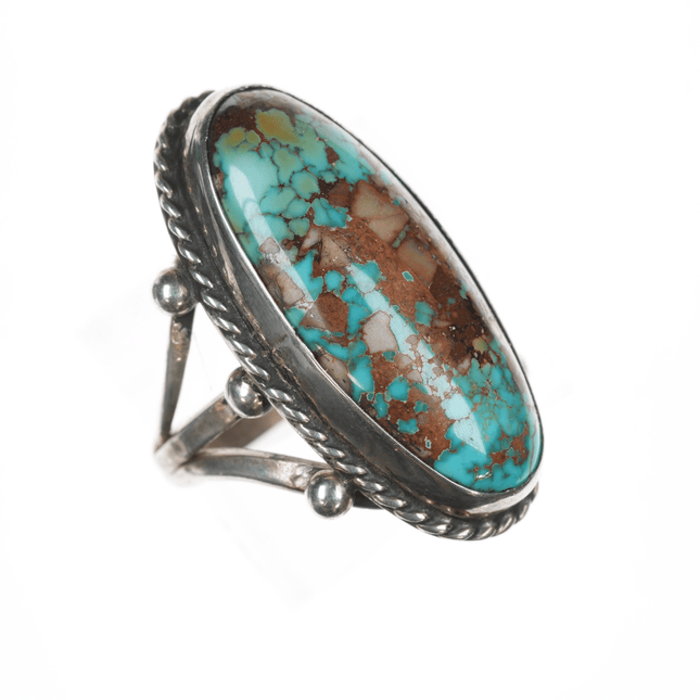 sz9 DCB Native American Sterling and turquoise ring - Estate Fresh Austin