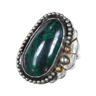 sz9 Large vintage Azurite sterling ring - Estate Fresh Austin