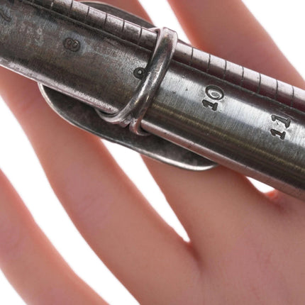 sz9 Large Vintage Navajo silver and turquoise ring - Estate Fresh Austin