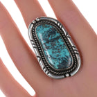 sz9 Large Vintage Navajo silver and turquoise ring - Estate Fresh Austin
