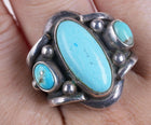 sz9 Mexican Modernist sterling/turqouise ring - Estate Fresh Austin