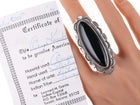 sz9 Richard Long Navajo Sterling and onyx ring - Estate Fresh Austin