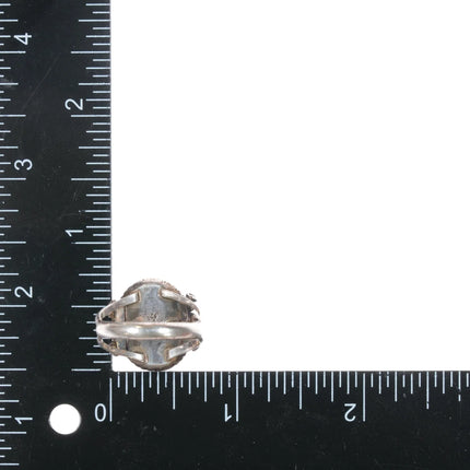 sz9 Running Bear Shop sterling ring with light blue turquoise - Estate Fresh Austin