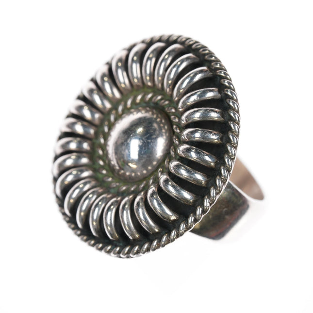 sz9 Thomas Charley Navajo sterling segmented melon ring - Estate Fresh Austin