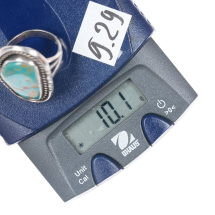 sz9 Vintage Kings Manassa Turquoise sterling Navajo ring - Estate Fresh Austin