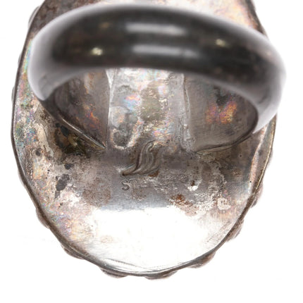 sz9 vintage Native American sterling ring with nice turquoise - Estate Fresh Austin