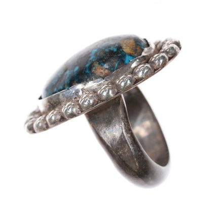 sz9 vintage Native American sterling ring with nice turquoise - Estate Fresh Austin