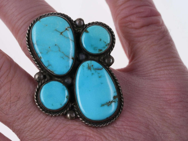 sz9 Vintage Sterling/turquoise native American ring - Estate Fresh Austin