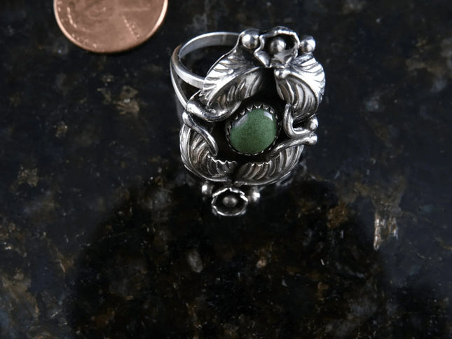 Sz9.25 Women's Vintage Navajo sterling/turquoise ring - Estate Fresh Austin