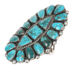 sz9.5 40's-50's Ondelacy Zuni high grade turquoise cluster ring - Estate Fresh Austin