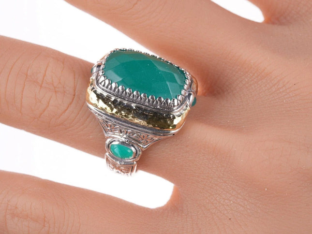 sz9.5 Konstantino 18k/Sterling Chalcedony ring - Estate Fresh Austin