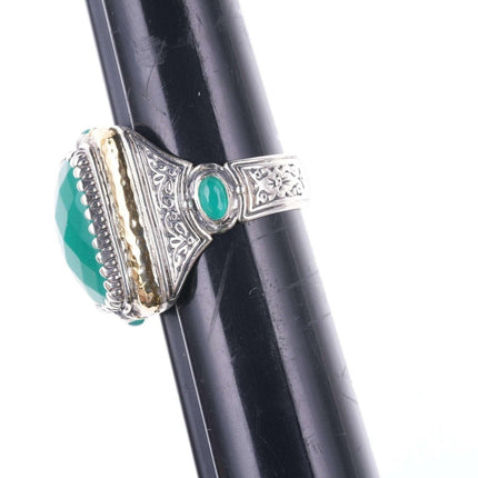 sz9.5 Konstantino 18k/Sterling Chalcedony ring - Estate Fresh Austin