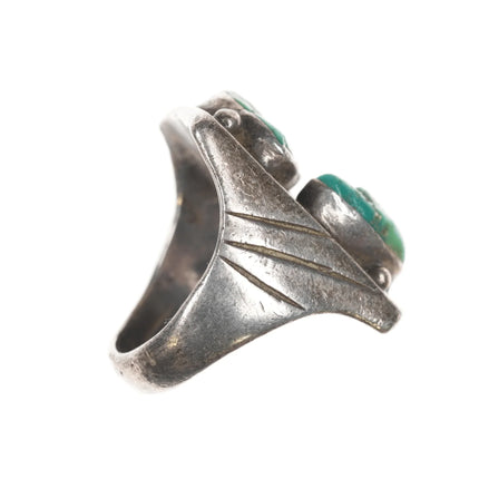 sz9.5 Vintage Native American sterling and turquoise long ring - Estate Fresh Austin