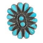 sz9.5 Vintage Native American sterling turquoise cluster ring - Estate Fresh Austin