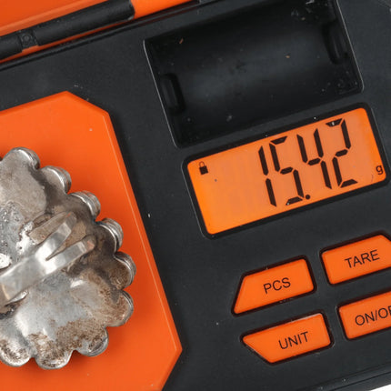 sz9.5 Vintage Native American sterling turquoise cluster ring - Estate Fresh Austin