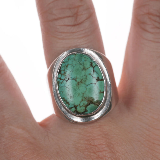 sz9.5 vintage southwester silver and turquoise ring - Estate Fresh Austin