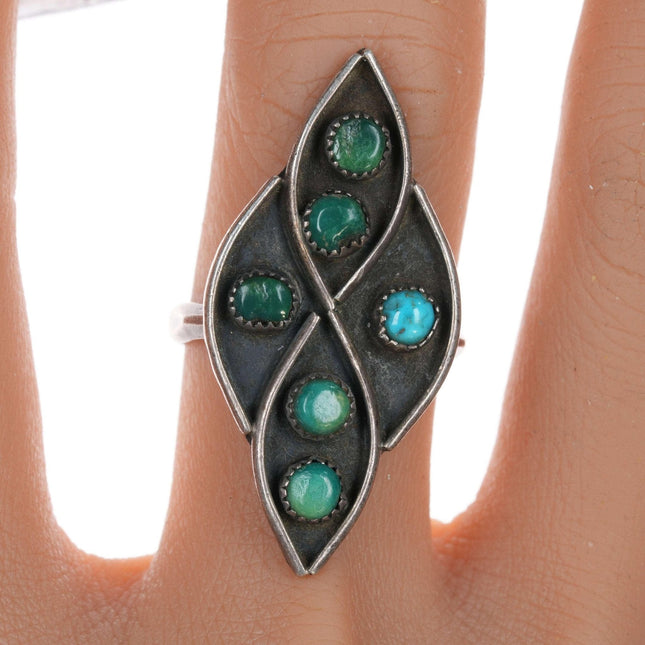 sz9.5 Vintage Zuni silver and turquoise ring - Estate Fresh Austin