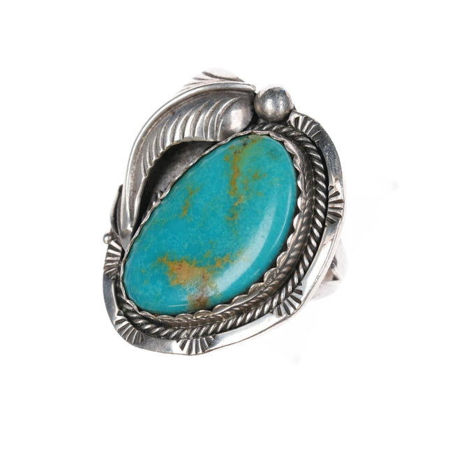 sz9.75 1970's Platero Navajo sterling and turquoise ring - Estate Fresh Austin