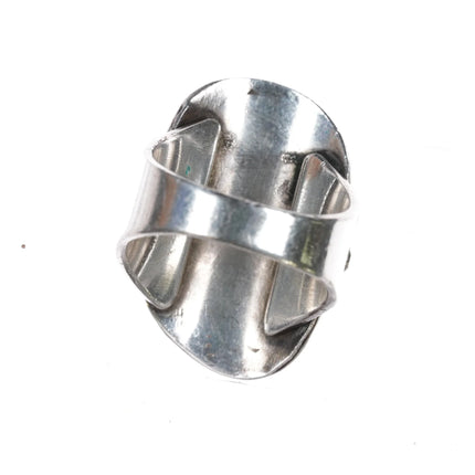 Sz9.75 60's-70's Vintage Native American sterling and turquoise ring - Estate Fresh Austin