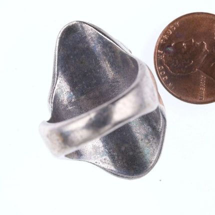 sz9.75 Chunky Vintage Navajo Sterling/turquoise/coral ring - Estate Fresh Austin