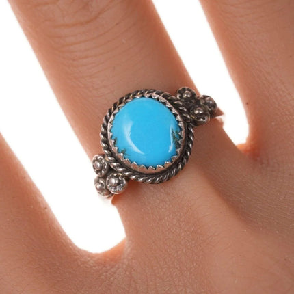 sz9.75 Vintage Native American Sterling Turquoise ring - Estate Fresh Austin