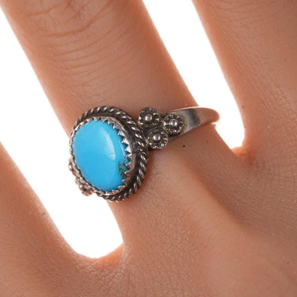 sz9.75 Vintage Native American Sterling Turquoise ring - Estate Fresh Austin