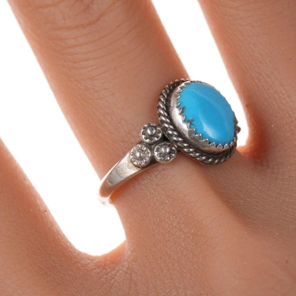 sz9.75 Vintage Native American Sterling Turquoise ring - Estate Fresh Austin