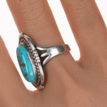 sz9.75 Vintage Navajo silver ring with turquoise - Estate Fresh Austin