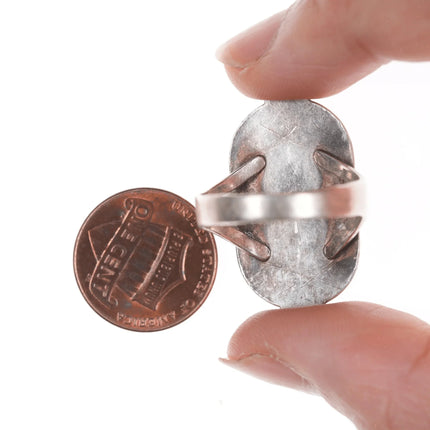 sz9.75 Vintage Navajo silver ring with turquoise - Estate Fresh Austin