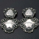 T Foree Hunsicker (1932-2015) Sterling Silver Luggage tag Clip on Earrings - Estate Fresh Austin