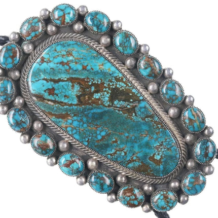 Texas Sized Vintage Native American silver and high grade turquoise bolo - Estate Fresh Austin