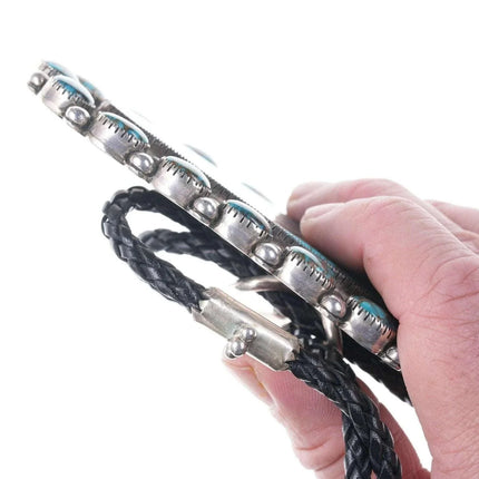 Texas Sized Vintage Native American silver and high grade turquoise bolo - Estate Fresh Austin