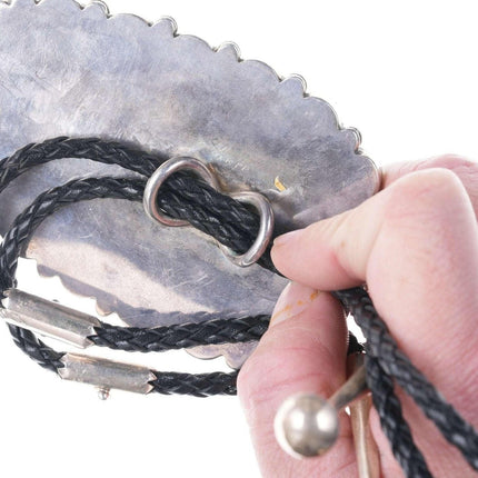 Texas Sized Vintage Native American silver and high grade turquoise bolo - Estate Fresh Austin