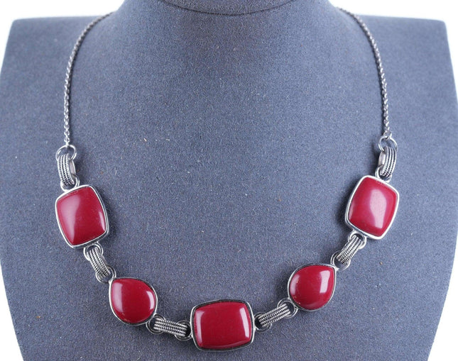 Thaya Sterling Red Jasper toggle necklace - Estate Fresh Austin